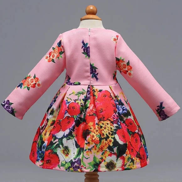 Boutique Princess Floral Cute Dress with Bag set - Picture 2 of 5